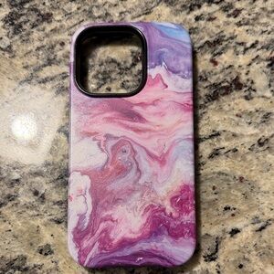 Elegant Swirl Phone Case - Pink and Purple for iPhone 14Pro